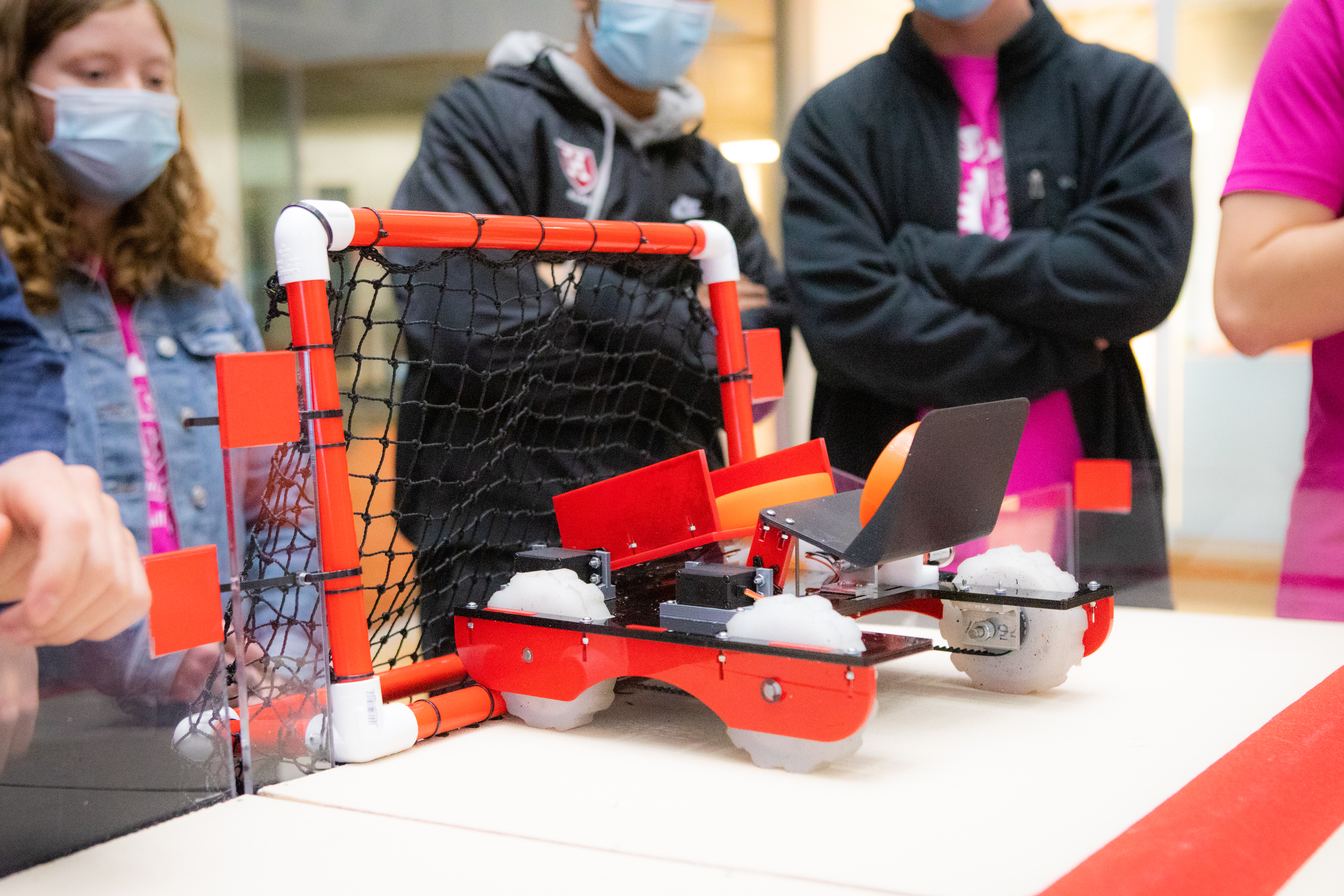 image of robot about to score